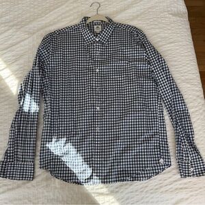 J. Crew Navy and White Checkered Shirt